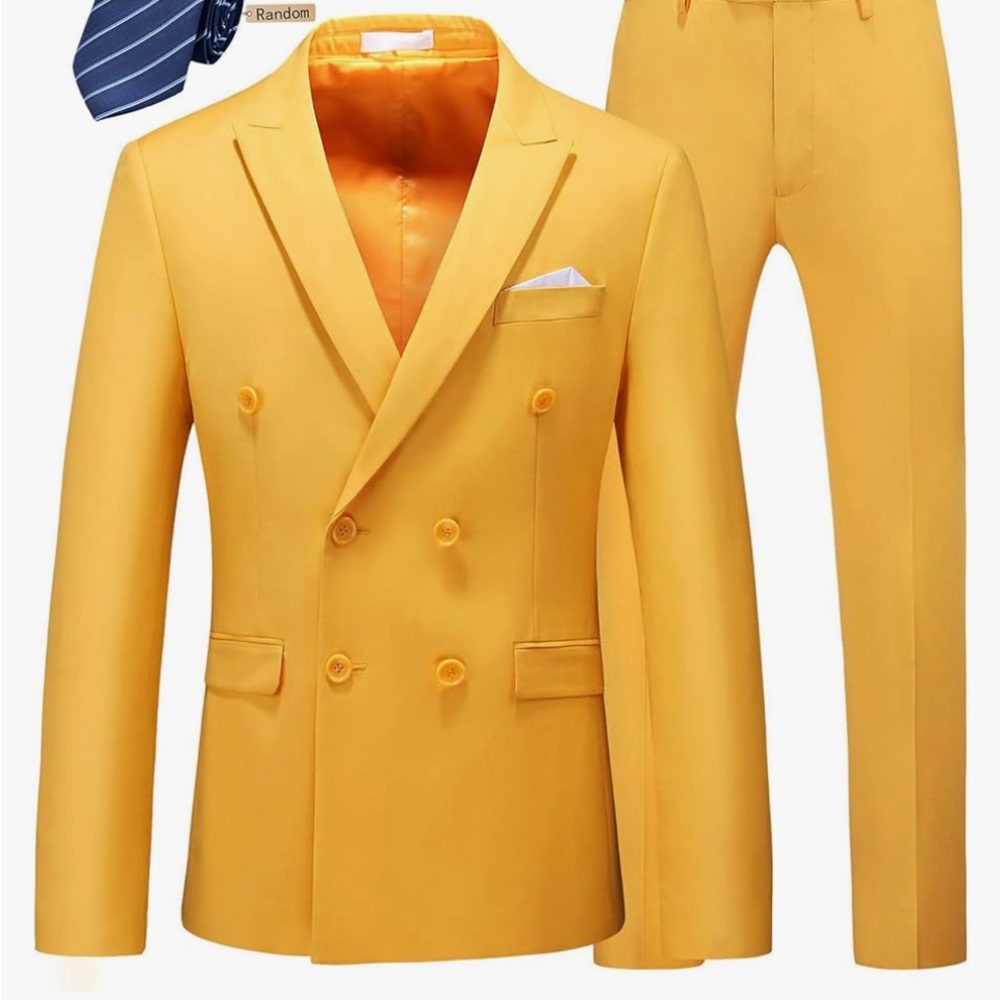 Brand New open but never worn Men’s Yellow 2 pc suit (slim fit) 3XL.